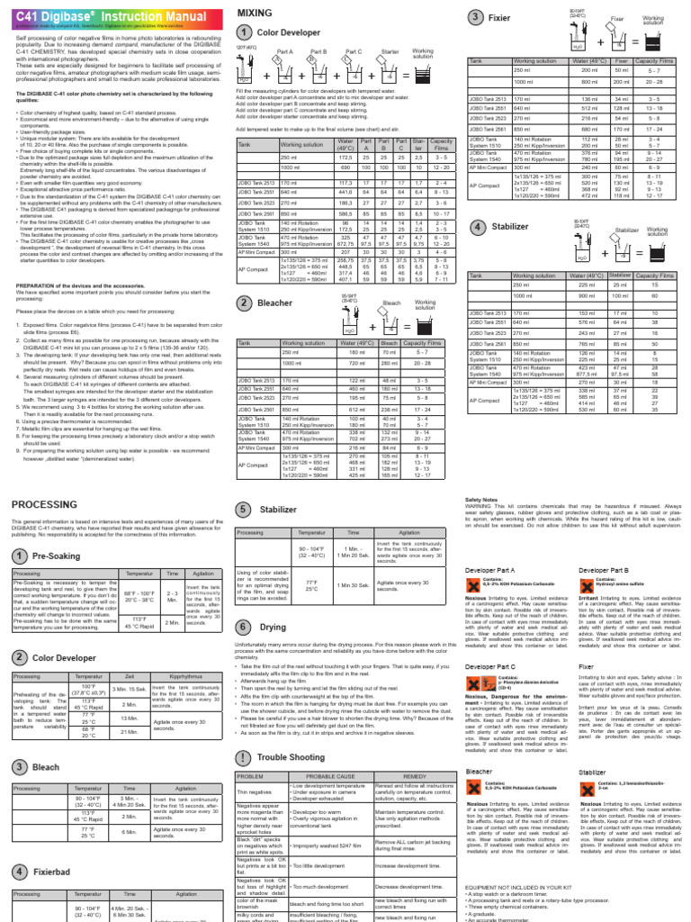Compard C41 Instructions | PDF | Personal Protective Equipment | Water