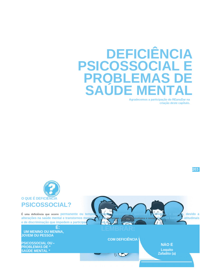 Deficiência Psicossocial e Saúde Mental | PDF | Família | Distúrbio mental