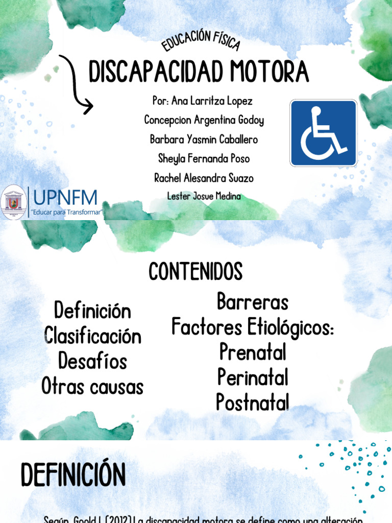 Discapacidad Motora: Causas y Barreras | PDF | Cerebro | Parálisis cerebral