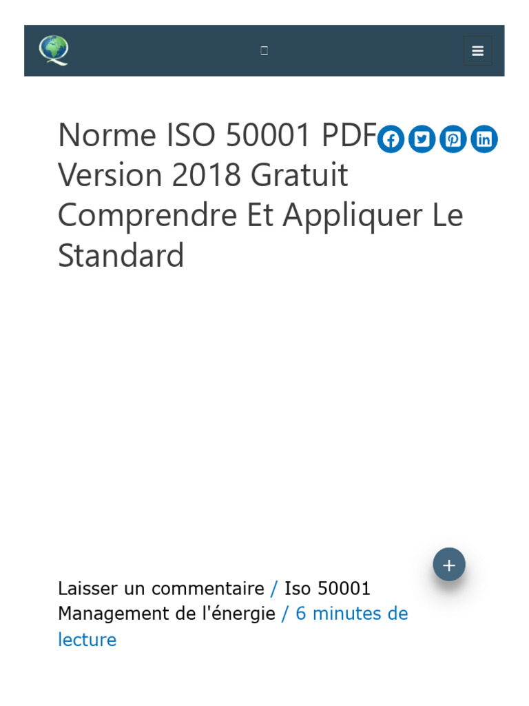 ISO 50001: Guide Complet 2018 PDF Gratuit | PDF | Gestion des ...