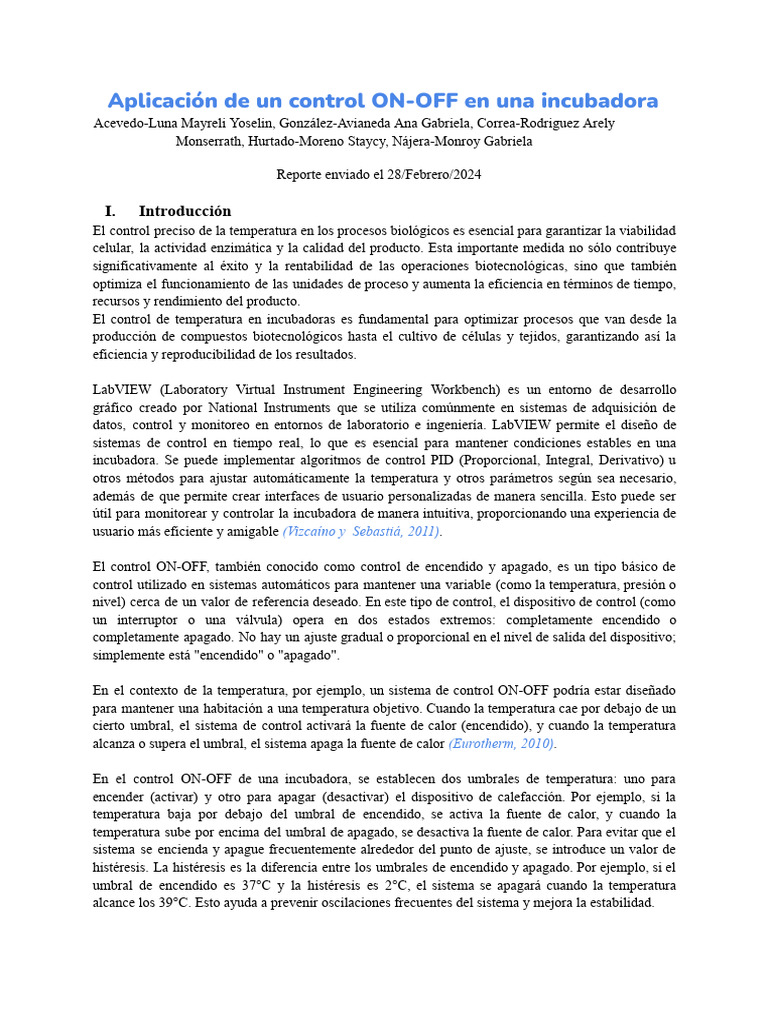 Control ON-OFF en Incubadoras Eficientes | PDF | Diodo emisor de luz ...