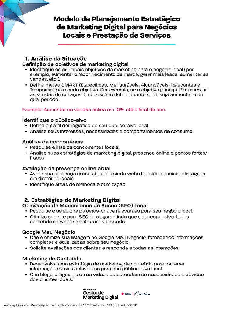 Planejamento Estratégico de Marketing Digital | PDF | Marketing ...