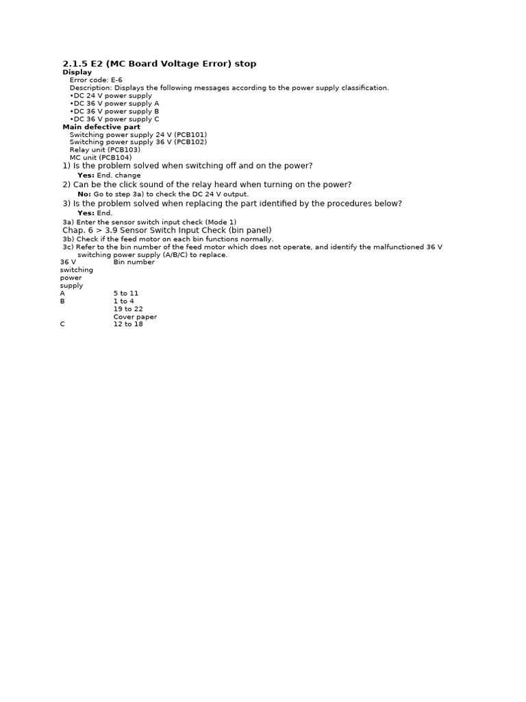 E34 Error Code Troubleshooting Guide | PDF
