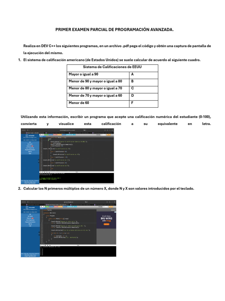 Ejercicios de Programación en C++ | PDF