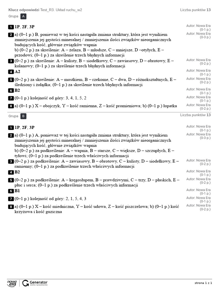 Test R3. UkÅ Ad Ruchu w2 Klucz Odpowiedzi 3 | PDF