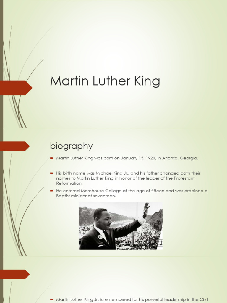 Martin Luther King Jr. Biography | PDF