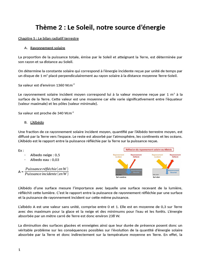 Bilan radiatif terrestre et rayonnement solaire | PDF | Atmosphère de ...