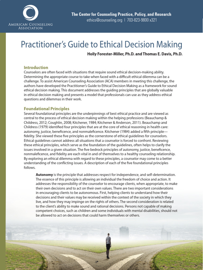 Ethical Decision-Making for Counselors | PDF | Counseling Psychology ...