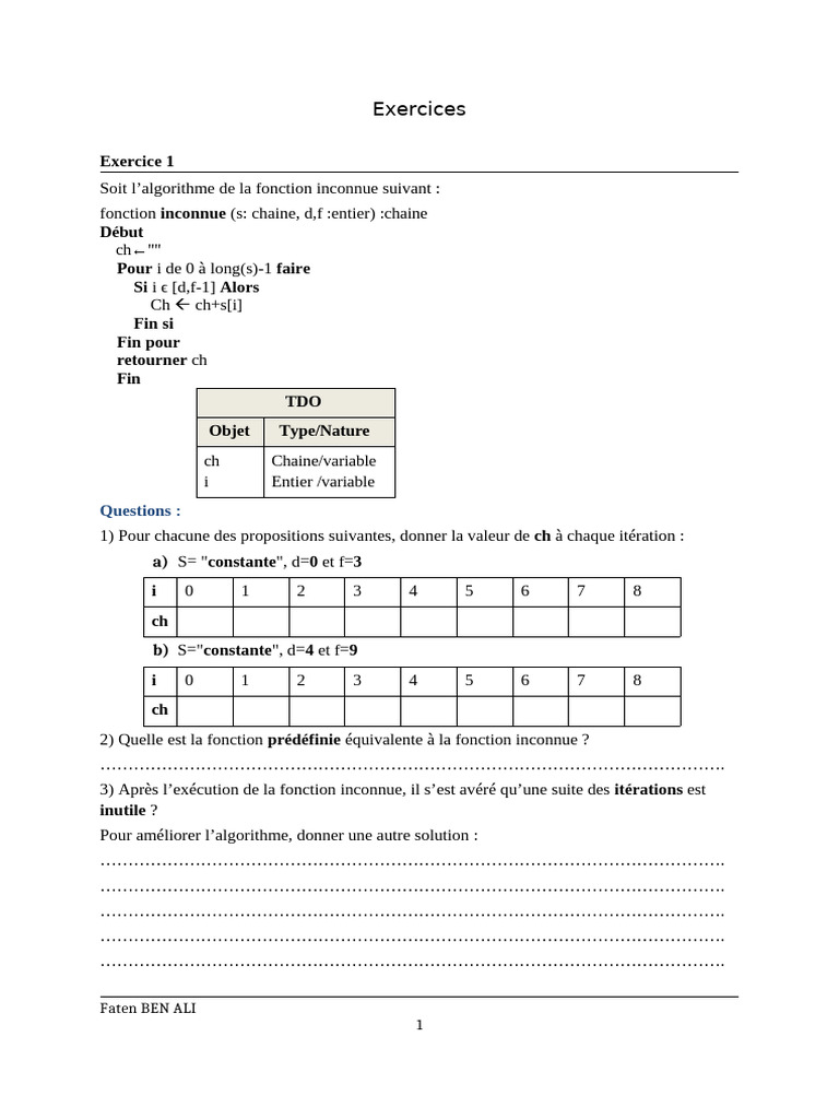 Exercices d'Algorithmique et de Programmation | PDF | Chrome | Molécules