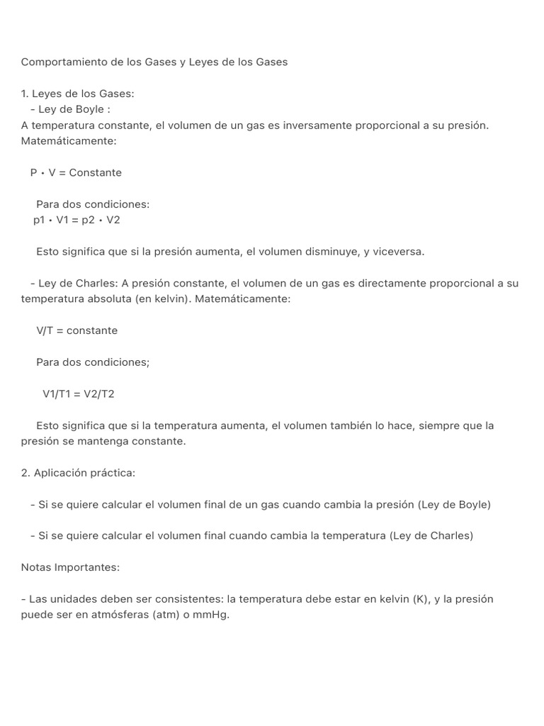 Comportamiento de Los Gases y Leyes de Los Gases | PDF