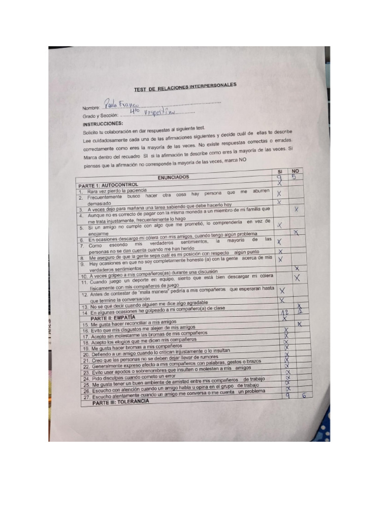 Test en Clases | PDF