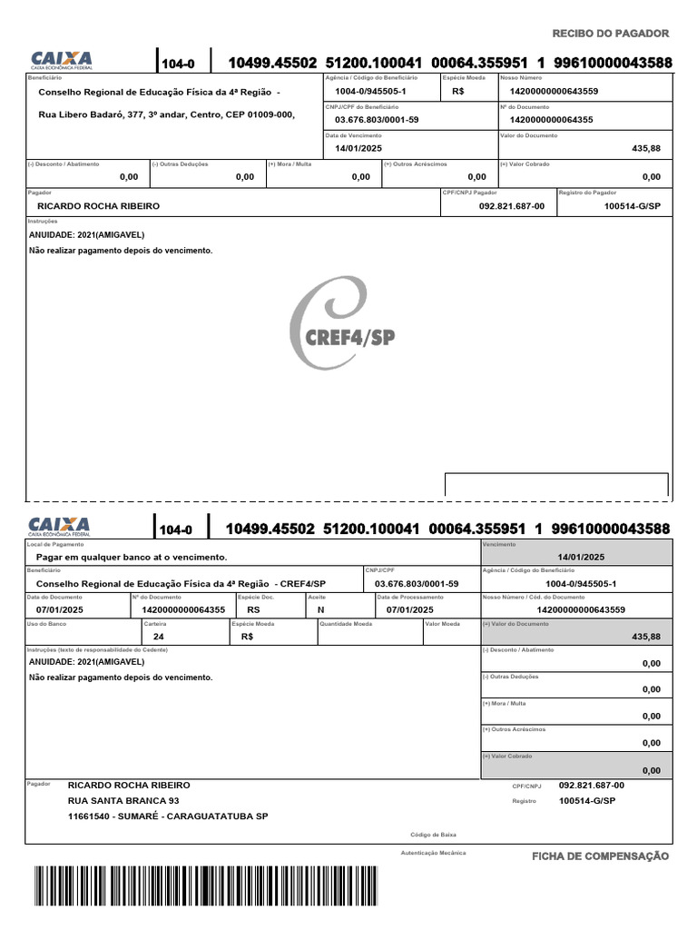 boleto cref acordo 07-01-2025 | PDF | Tecnologia bancária | Finanças ...