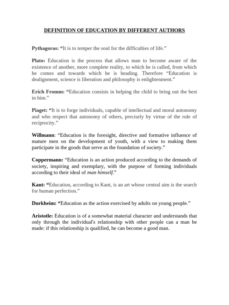 EDUCATION DEFINITION BY AUTHORS visual data 6