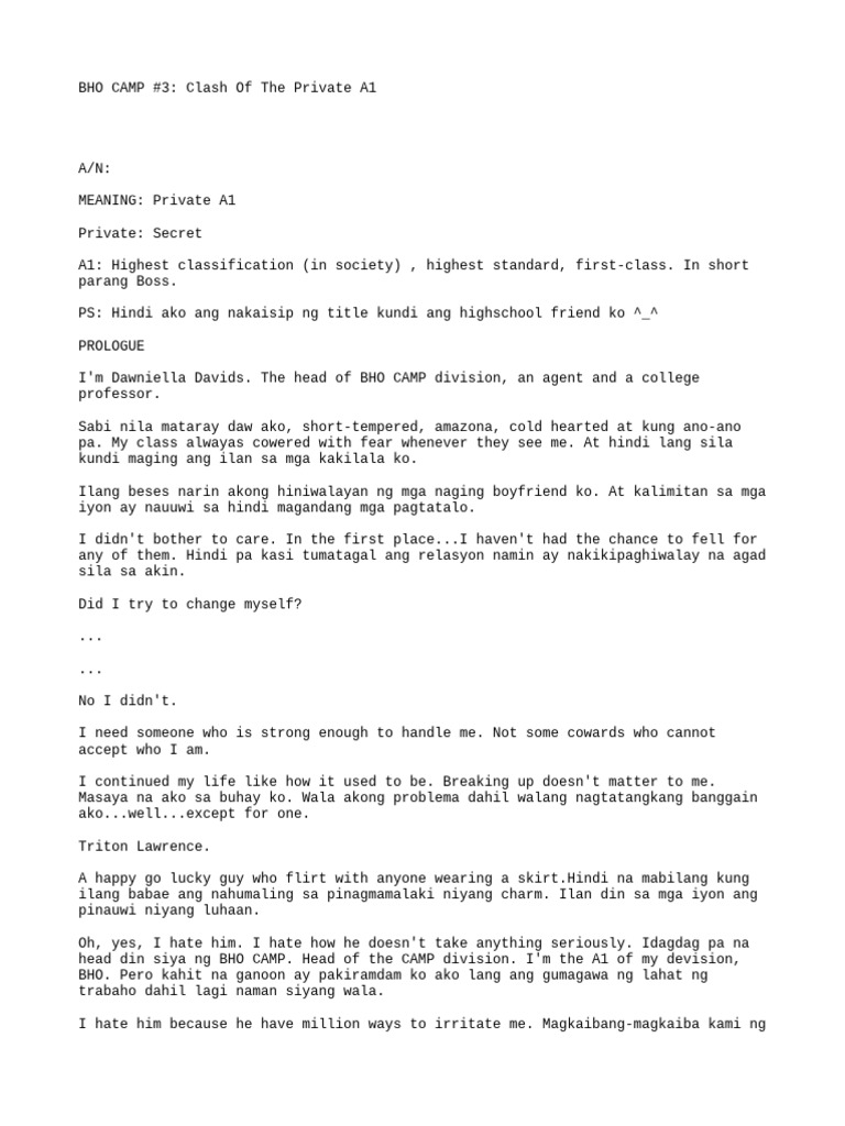 BHO CAMP 3 Clash of The Private A1 | PDF