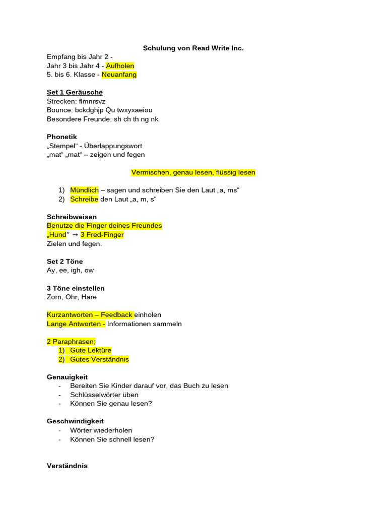 Read Write Inc. Ausbildung | PDF