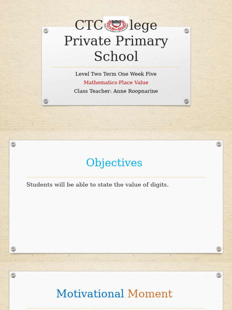 Week 5 Session 4 Mathematics Place Value. | PDF