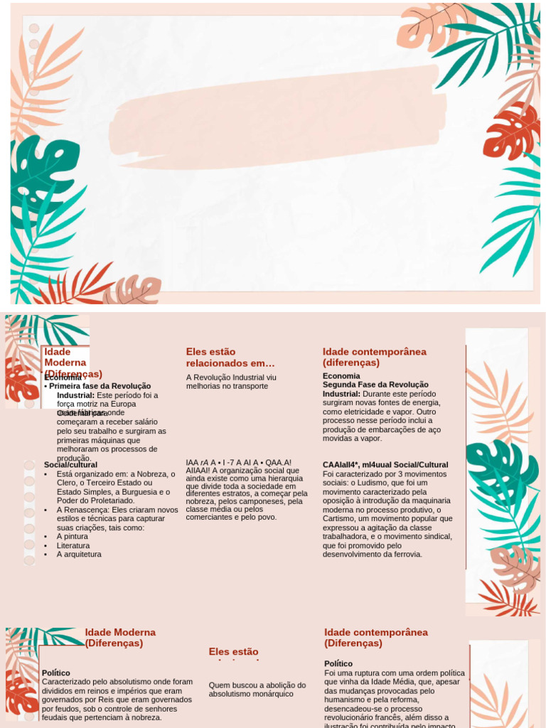 Diferenças entre Idade Moderna e Contemporânea | PDF | Idade Moderna ...