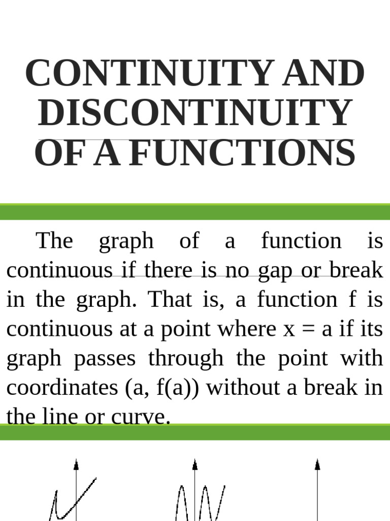 Continuity and Discontinuity of a Functions | PDF | Continuous Function ...