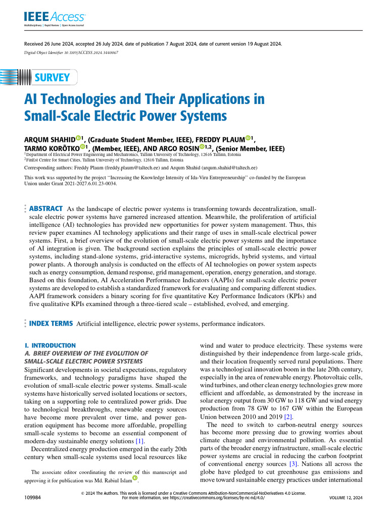 AI in Small-Scale Electric Power Systems | PDF | Artificial ...
