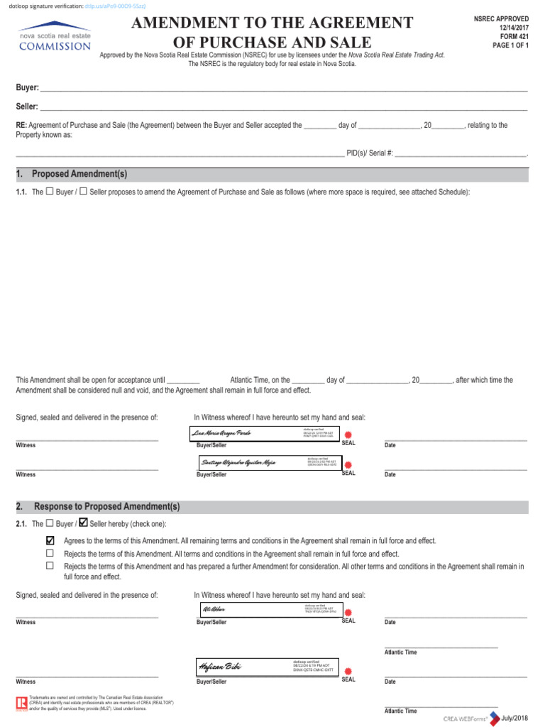 Roy Closing Date Amendment | PDF | Real Estate