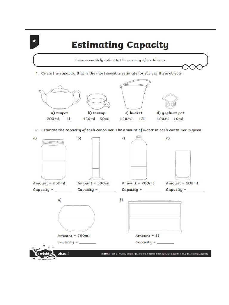 Estimating Capacity Pdf
