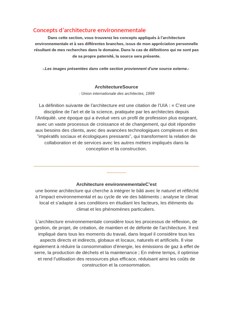 Concepts d'Architecture Environnementale | PDF | Environnement naturel ...