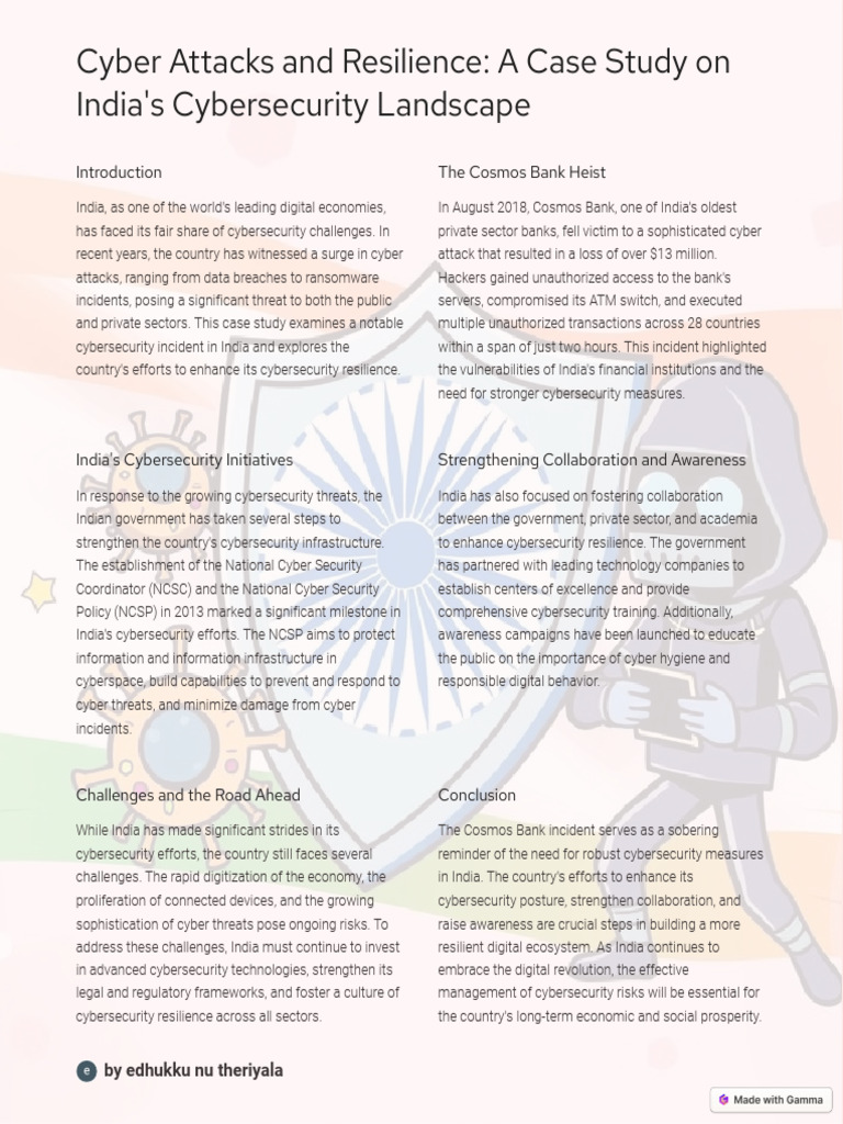 Cybersecurity Resilience in India: Case Study | PDF | Security ...