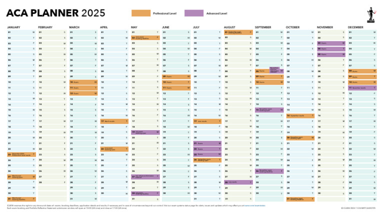 ACA Exam Timetable 2025 | PDF