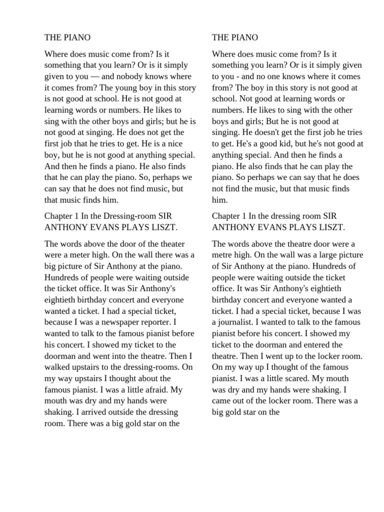 The Piano Translation Pdf