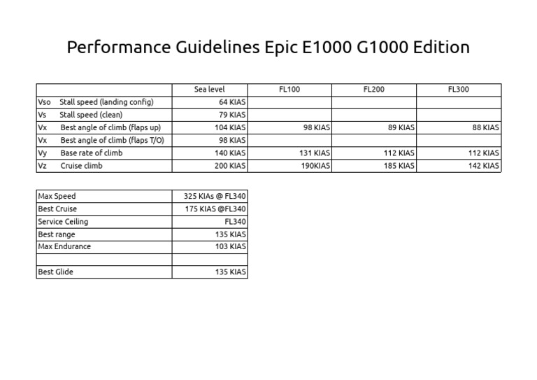 Epic E1000 G1000 Performance Specs | PDF