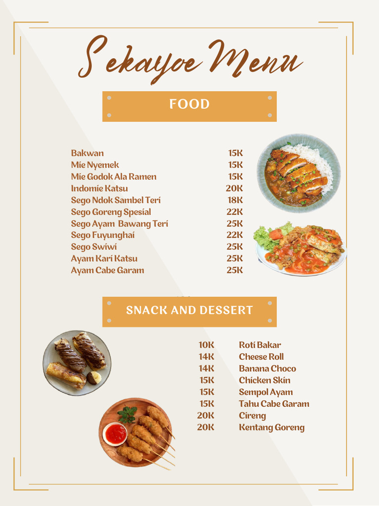 menu | PDF | Foods | Cuisine