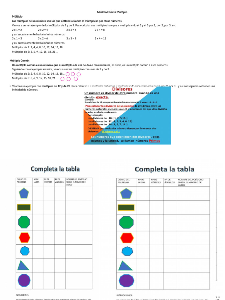 Mínimo Común Múltiplo | PDF
