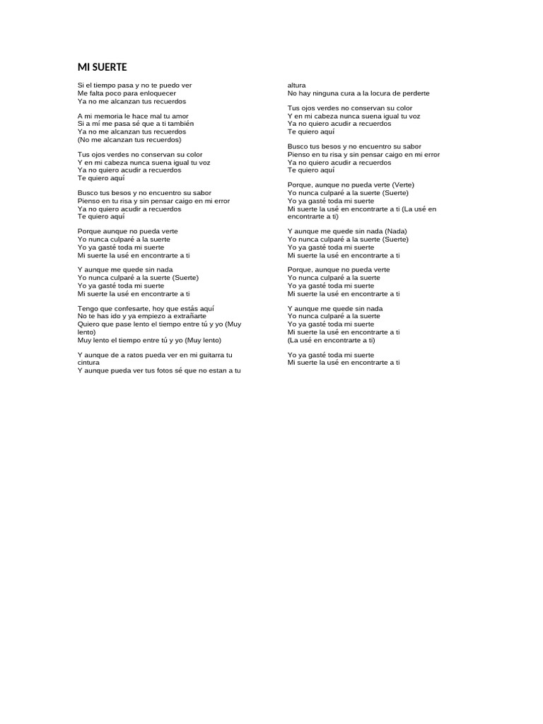 Mi Suerte | PDF