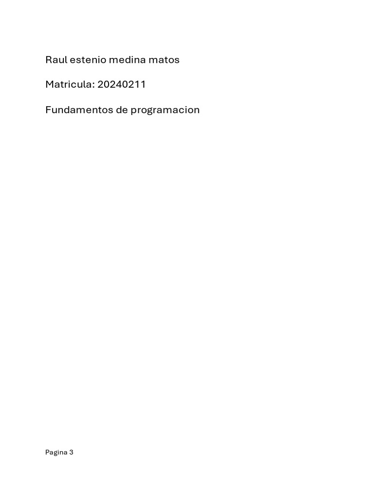 Fundamentos de Programación - Raul Medina | PDF