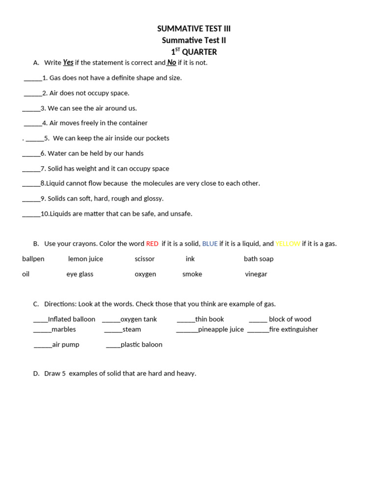 Worksheet in Science 3 | PDF