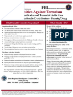 Potential Indicators of Terrorist Activities - Beauty Drug Distributors
