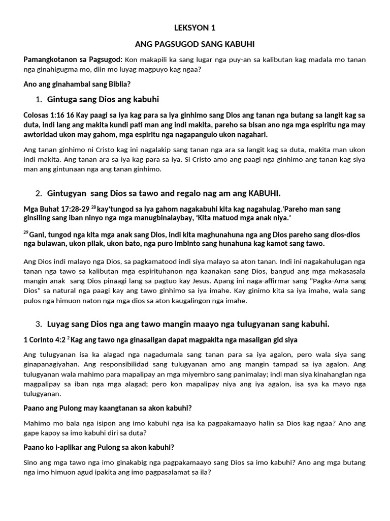 Leksyon 1 | PDF