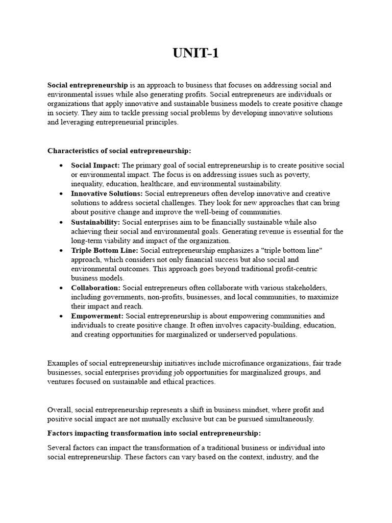 Understanding Social Entrepreneurship | PDF | Entrepreneurship | Social ...