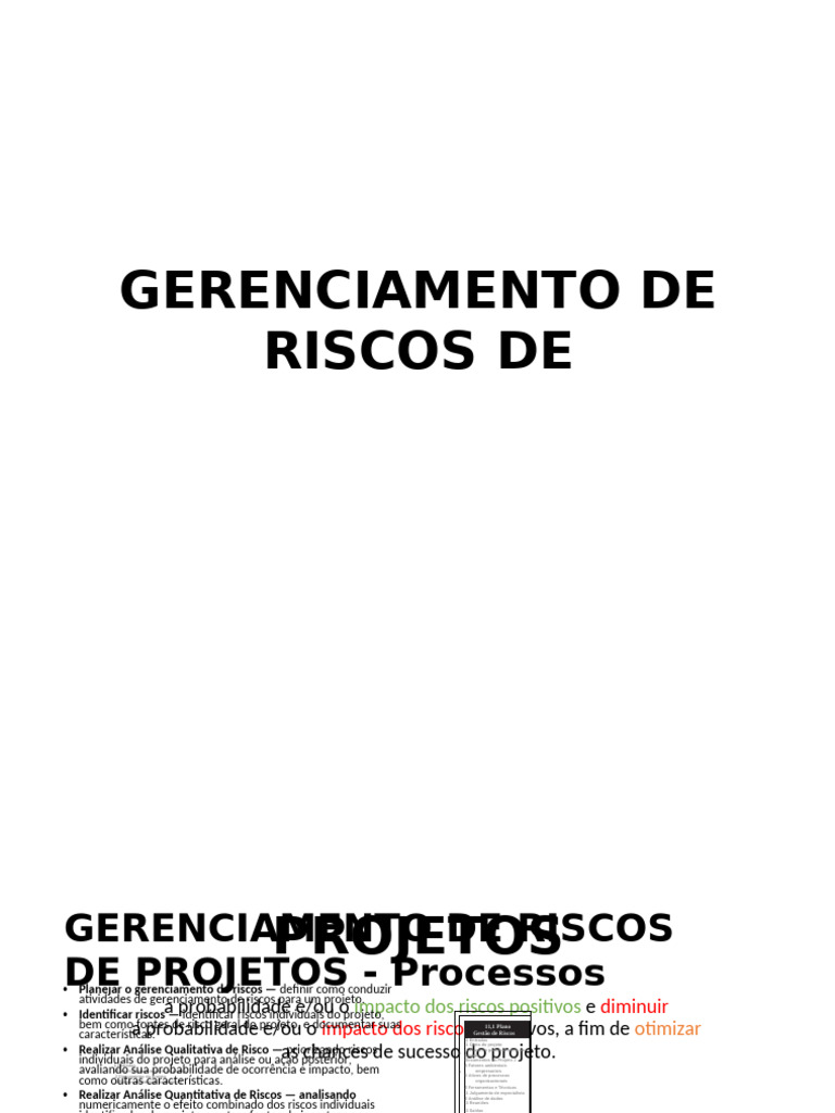 Gerenciamento de Riscos em Projetos | PDF | Avaliação de risco ...