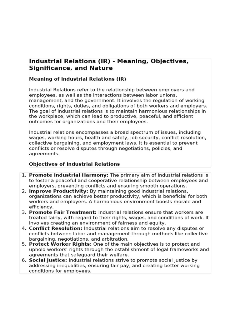 Industrial Relations And Labour Law Pdf Cost Of Living Employment