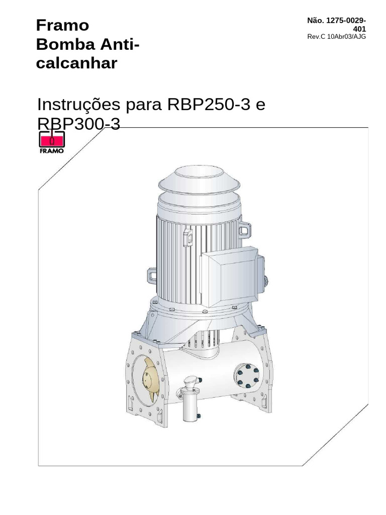 Instruções para Bombas Framo RBP250-3 e RBP300-3 | PDF | Engrenagem | Bomba