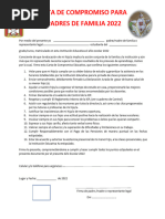 Carta de Compromiso para Padres de Familia | PDF | Escuelas | Aprendizaje