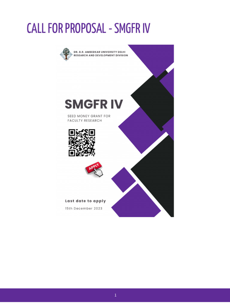 Call For Project Proposal SMGFR IV | PDF