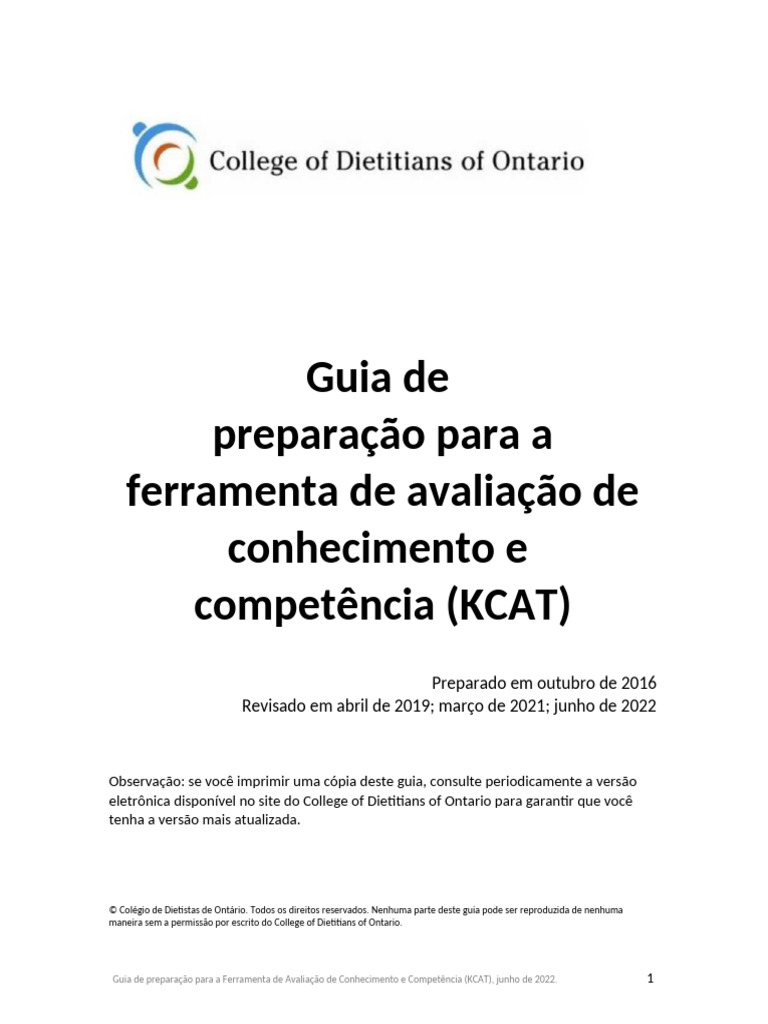 Guia KCAT: Preparação e Inscrição | PDF | Competência (Recursos Humanos ...