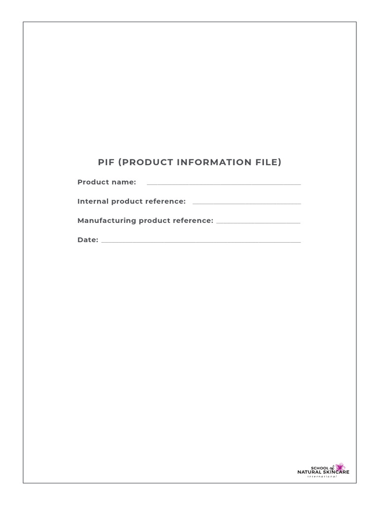 Cosmetic Product Information File Guide | PDF