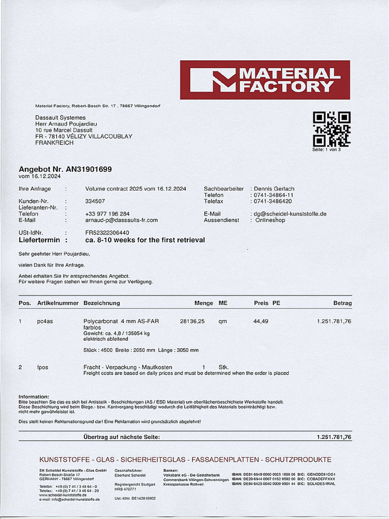 Angebot NR AN31901699 | PDF