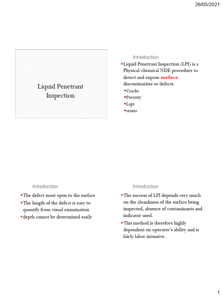 NDT - Liquid Penetrant | PDF | Applied And Interdisciplinary Physics ...