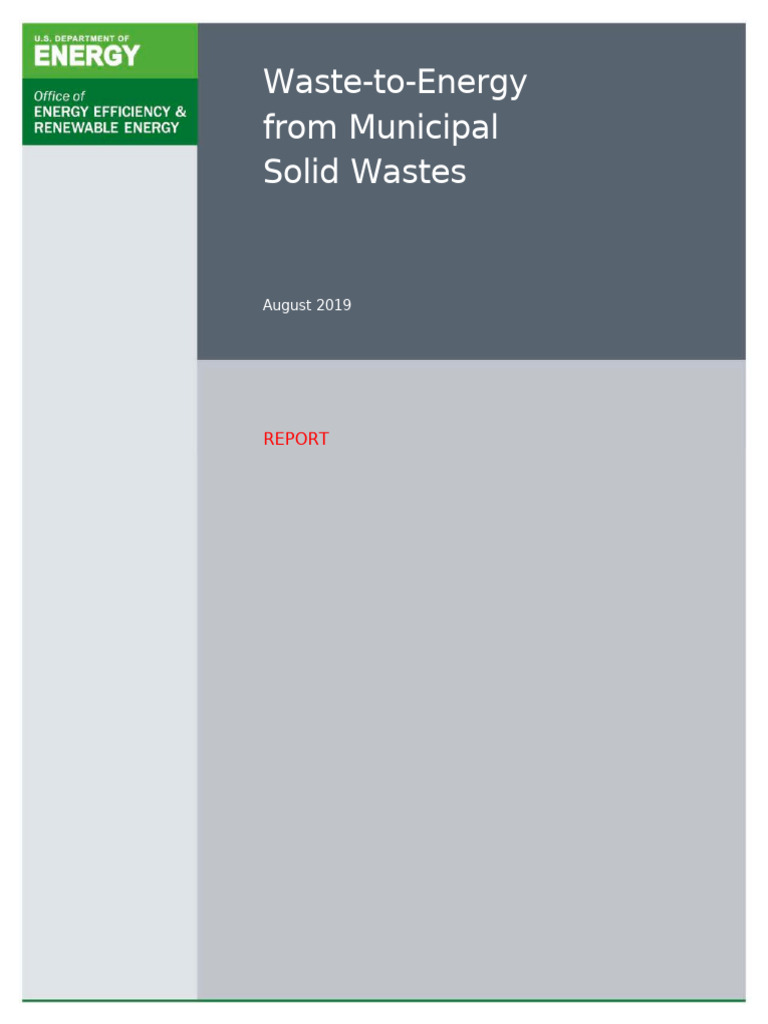 Waste Energy Municipal Solid Wastes Report | PDF | Biogas | Anaerobic ...