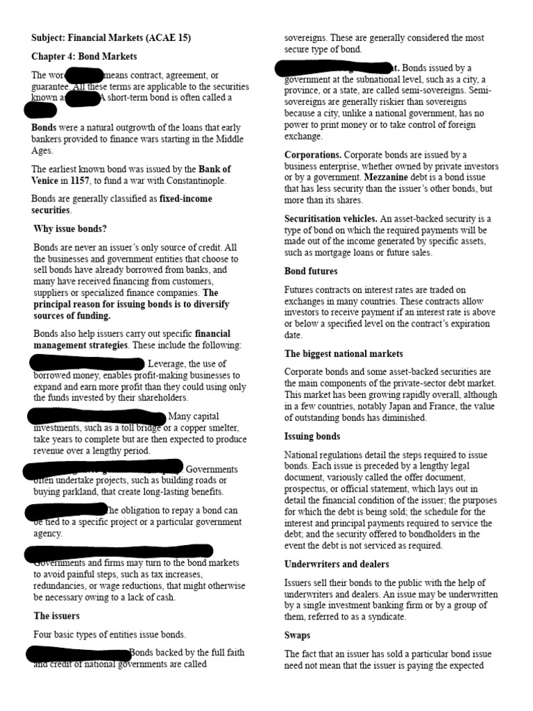 Fm pdf bonds finance mortgage backed security