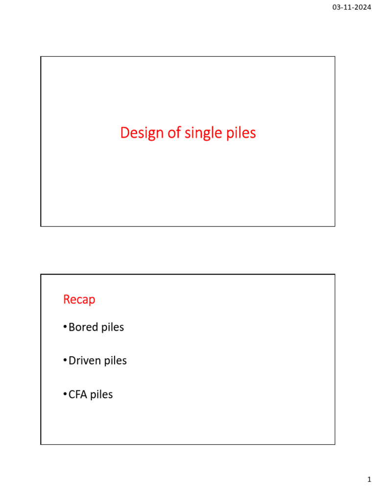 Pile Design and Bearing Capacity Guide | PDF | Deep Foundation | Soil ...